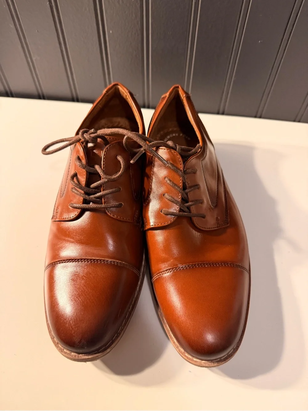 Florsheim Brown Leather Cap-Toe Oxford Lace-Up Shoes